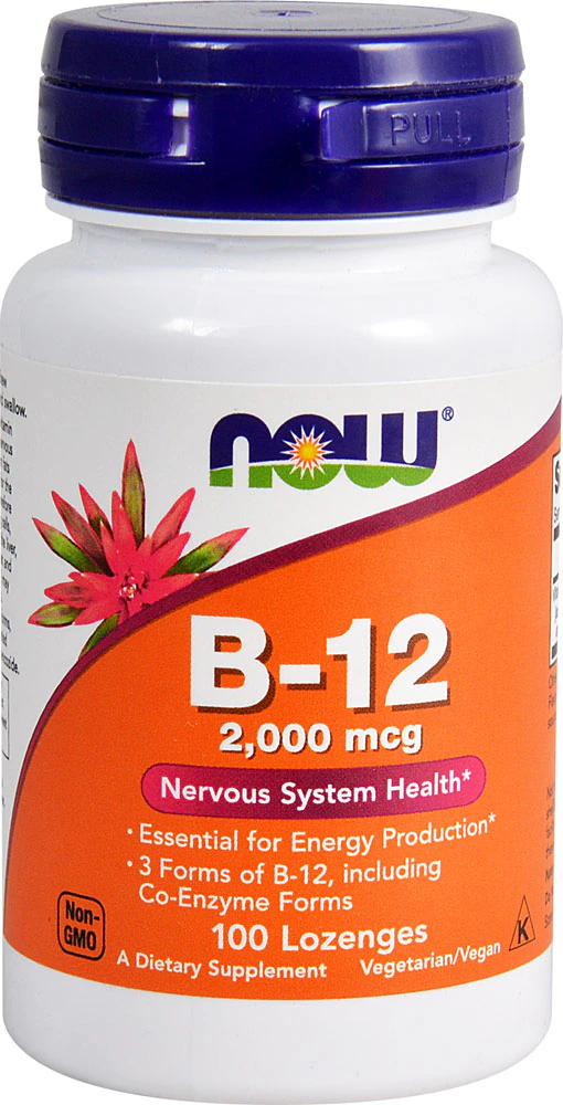 NOW B-12 -- 2000 mcg - 100 Lozenges