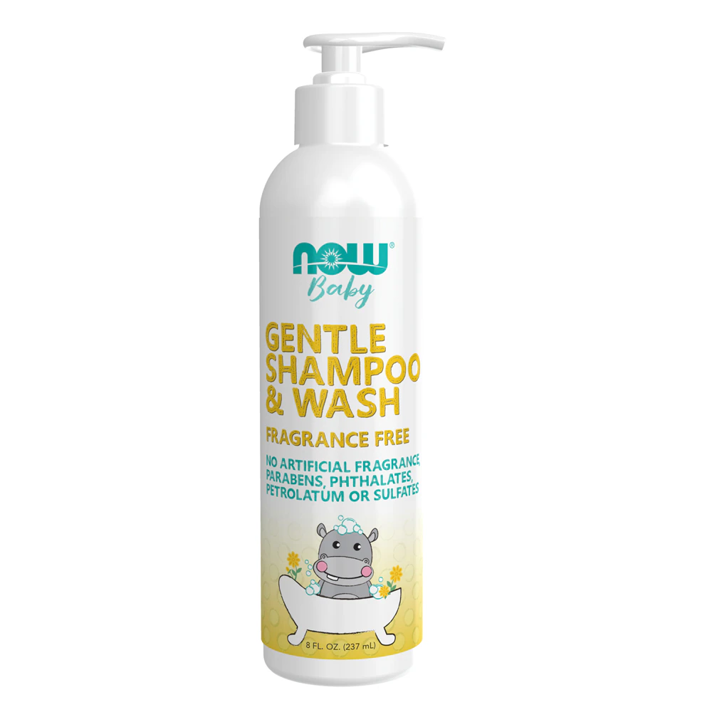 NOW Baby - Gentle Shampoo & Wash Fragrance Free -- 8 fl oz
