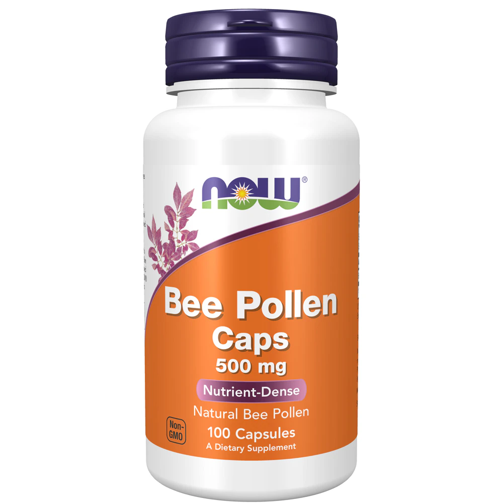 NOW Bee Pollen Caps -- 500 mg - 100 Capsules