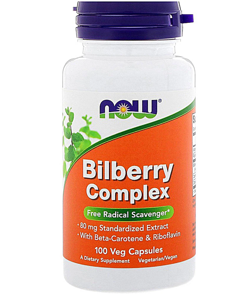 NOW Bilberry Complex -- 100 Vegetarian Capsules