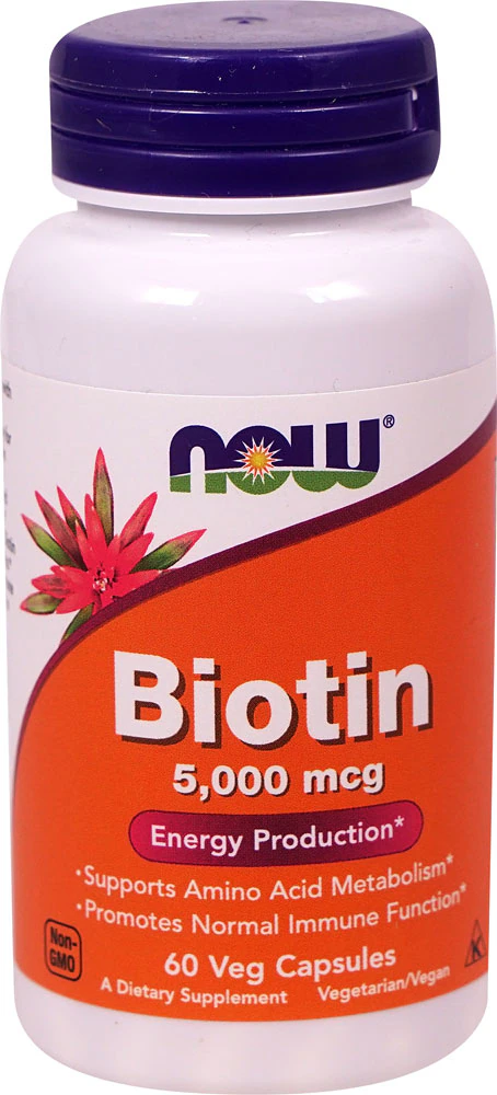 NOW Biotin -- 5000 mcg - 60 VegCaps