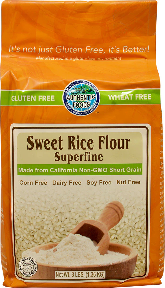 Authentic Foods Gluten Free Sweet Rice Flour Superfine -- 3 lbs