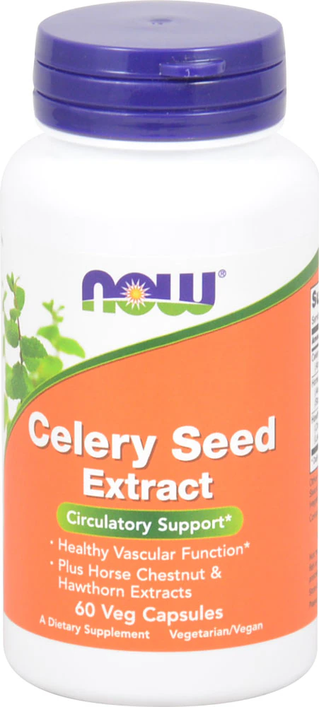 NOW Celery Seed Extract -- 60 Vegetarian Capsules