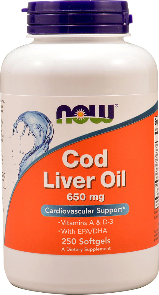 NOW Cod Liver Oil -- 650 mg - 250 Softgels