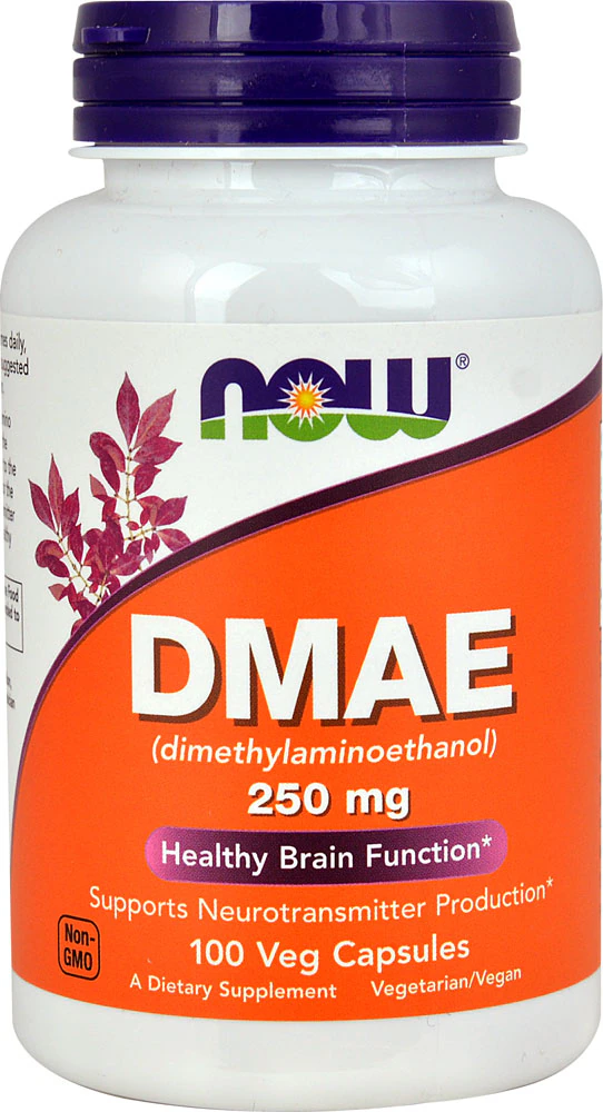 NOW DMAE (Dimethylaminoethanol) -- 250 mg - 100 Veg Capsules