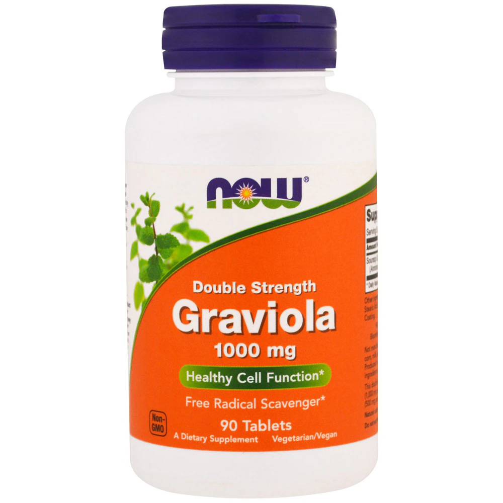 NOW Double Strength Graviola - Soursop - Antioxidant & Immune Support -- 1000 mg - 90 Tablets