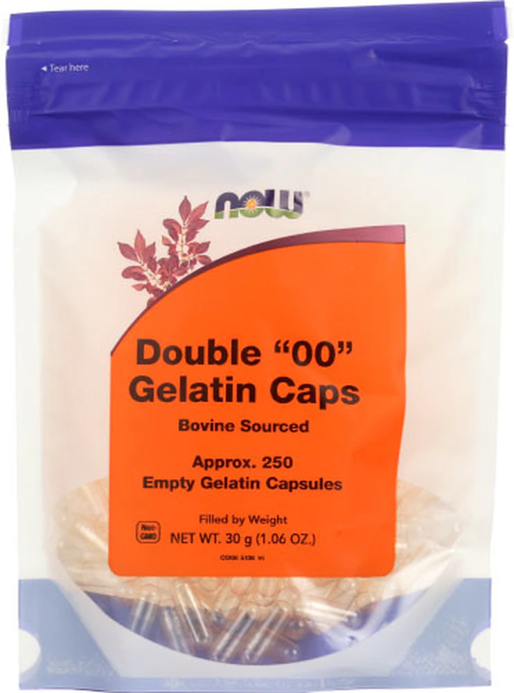 NOW Empty Gel Caps Double 00 -- 250 Gelatin Capsules