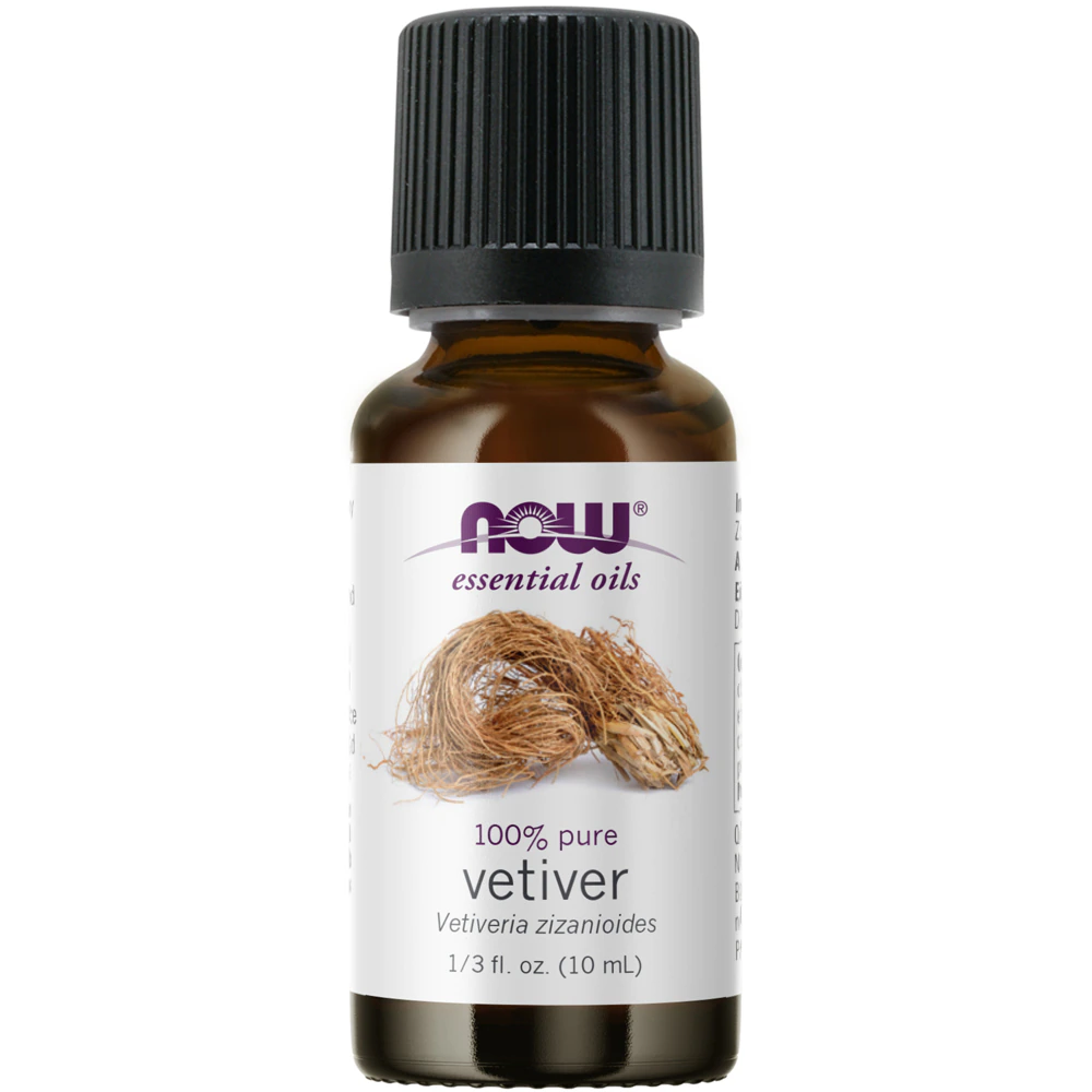 NOW Essential Oils Vetiver Oil Woodsy Aromatherapy Scent -- 0.34 fl oz