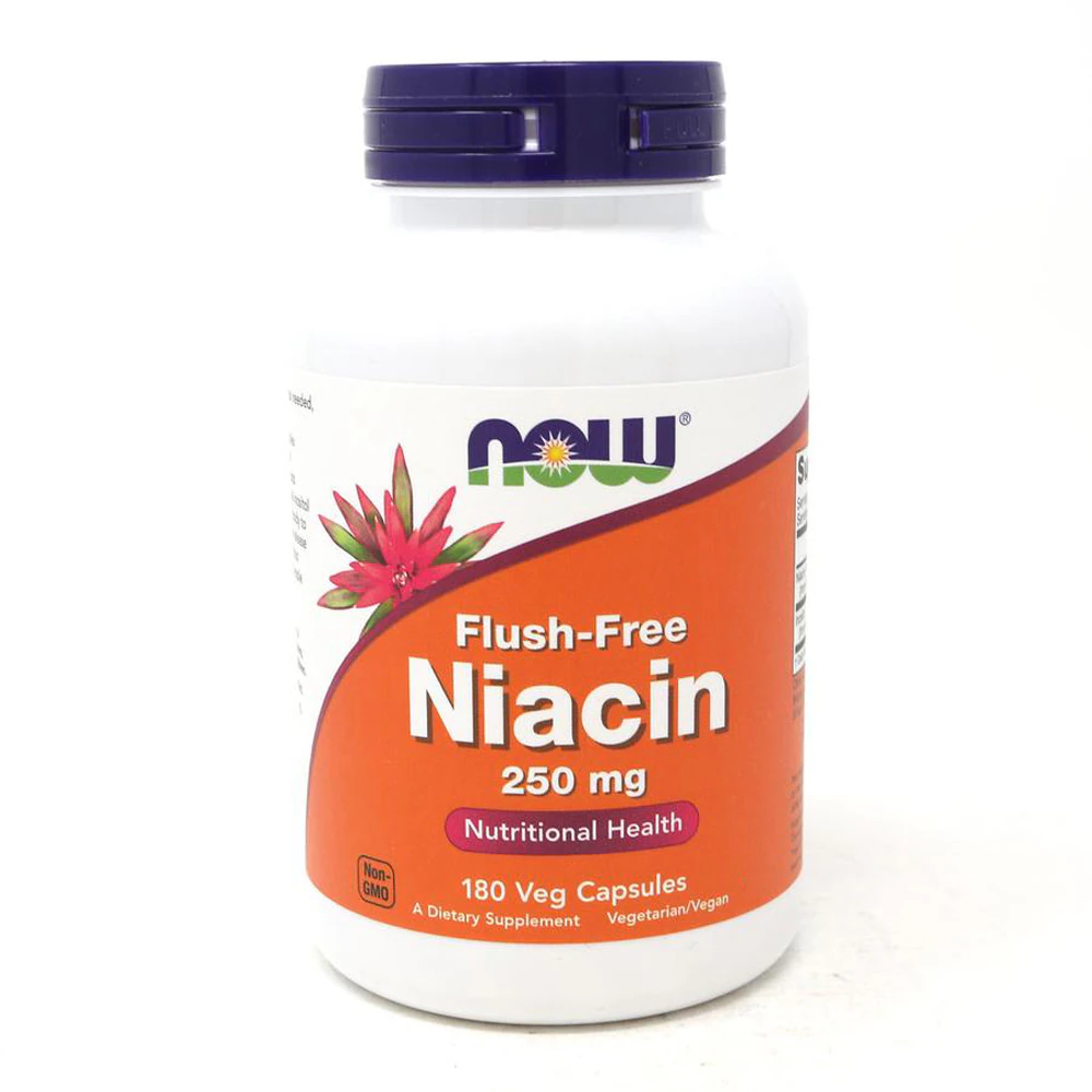 NOW Flush-Free Niacin -- 250 mg - 180 Veg Capsules