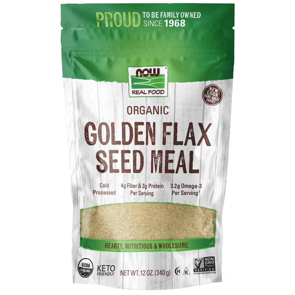 NOW Foods Certified Organic Golden Flax Seed Meal -- 12 oz