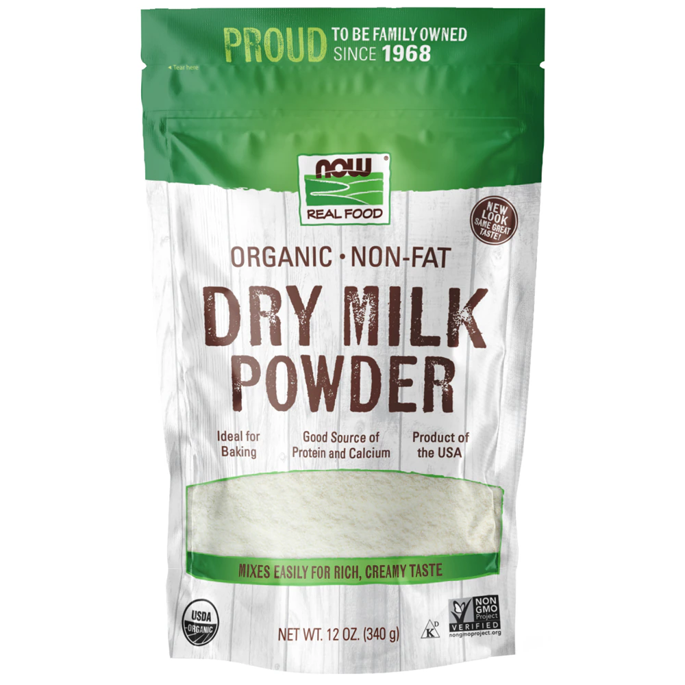 NOW Foods Certified Organic Non-Fat Dry Milk Powder -- 12 oz