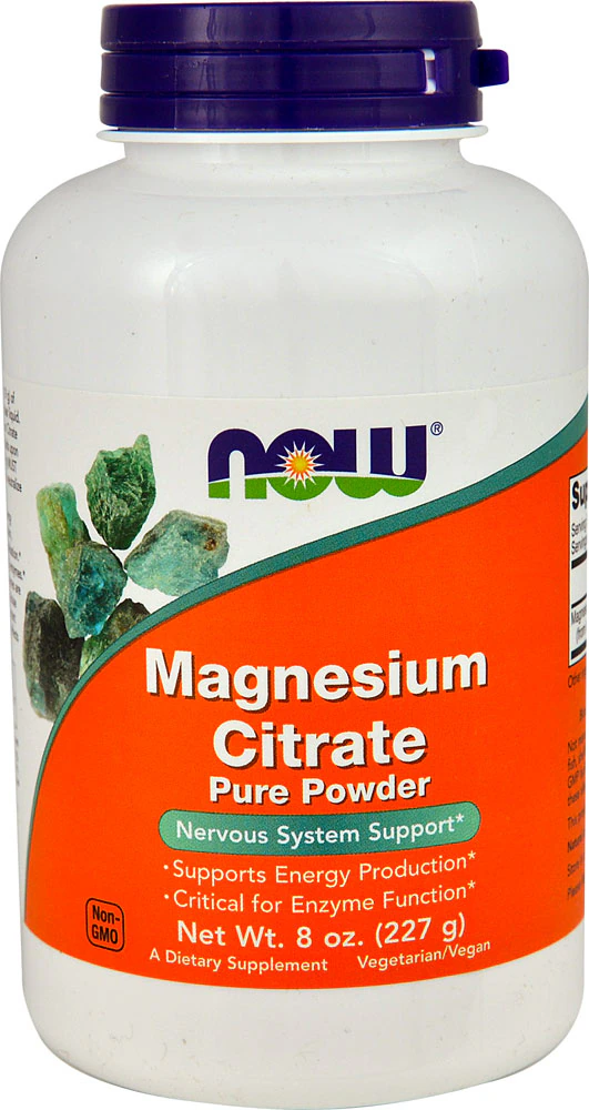NOW Magnesium Citrate Pure Powder -- 435 mg - 8 oz