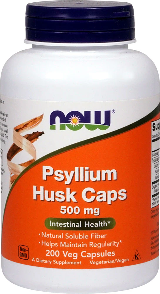 NOW Psyllium Husk Caps -- 500 mg - 200 Capsules