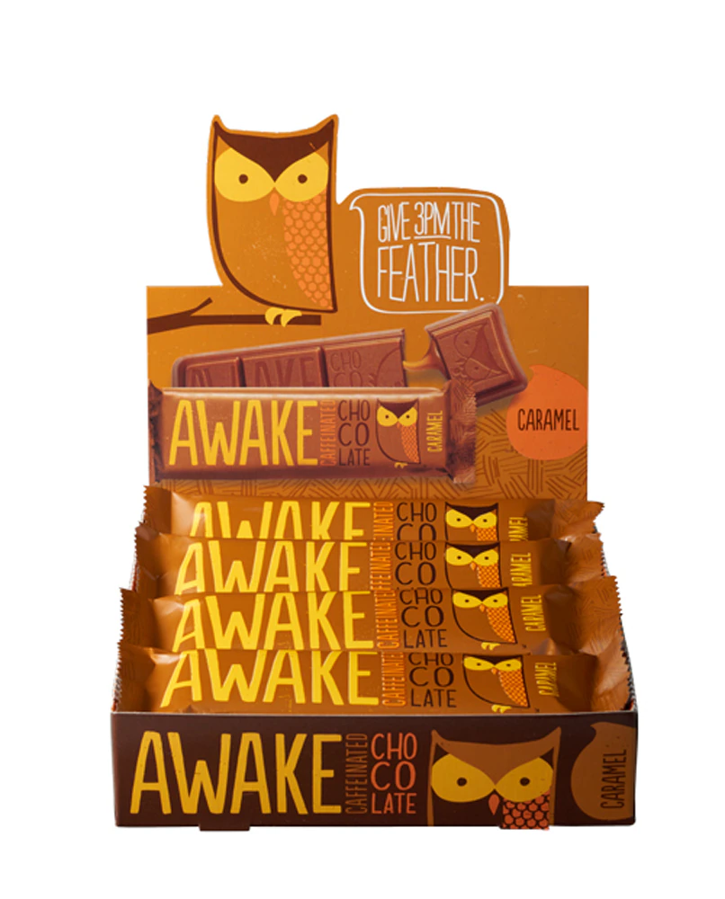 Awake Gluten Free Caffeinated Chocolate Bars Chocolate Caramel -- 1.55 oz Each / Pack of 12