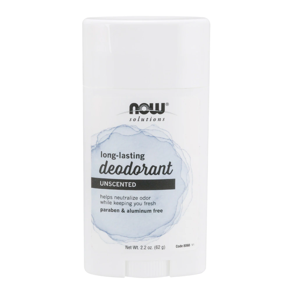 NOW Solutions Long-Lasting Deodorant Stick - Unscented -- 2.2 oz