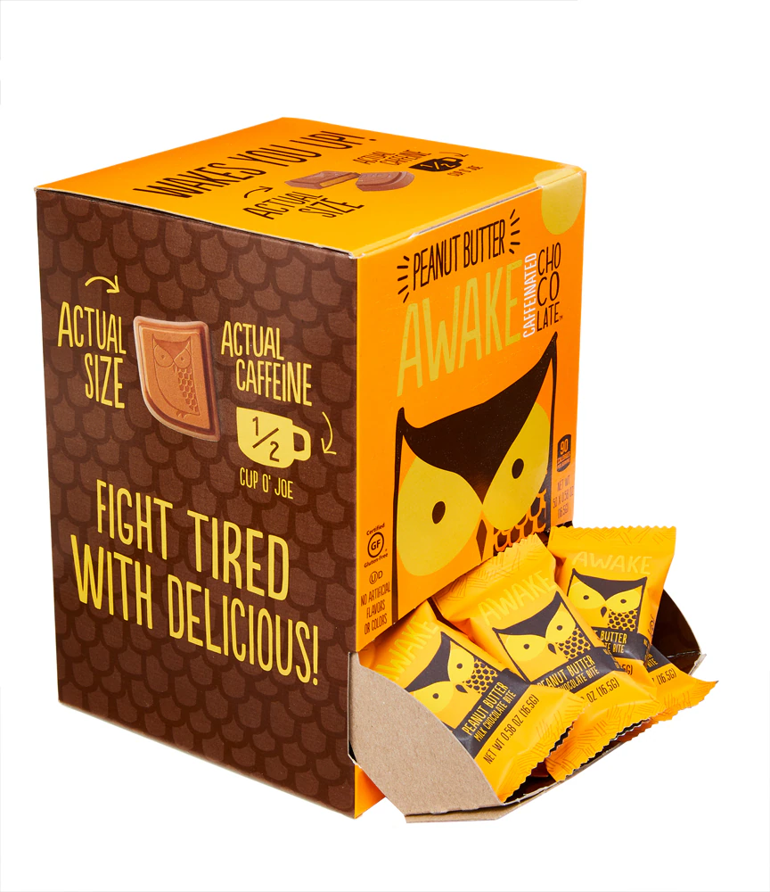 Awake Gluten Free Chocolate Bites Peanut Butter -- 50 Bites