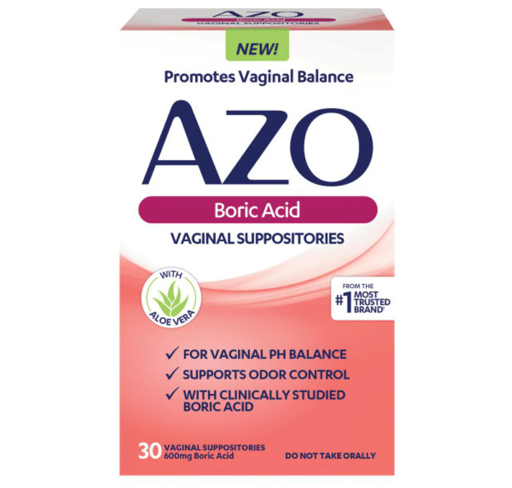 AZO Boric Acid Vaginal Suppositories -- 600 mg - 30 Suppositories
