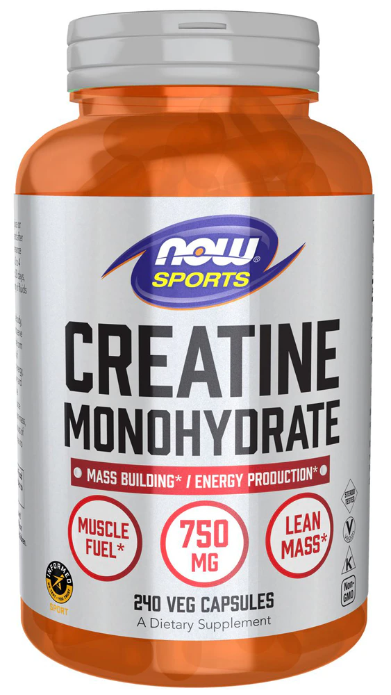 NOW Sports Creatine Monohydrate - Informed Sports Certified -- 750 mg - 120 Veg Capsules