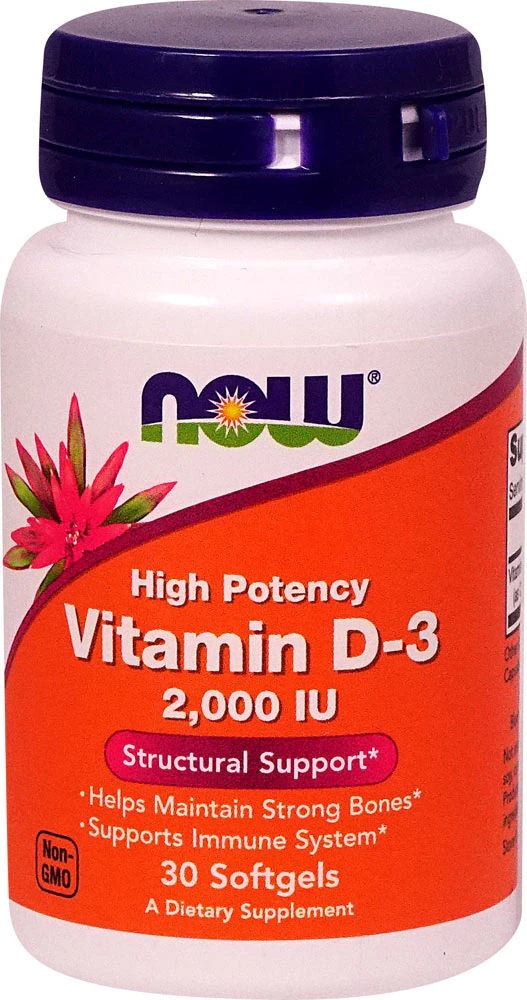 NOW Vitamin D-3 -- 2000 IU - 30 Softgels