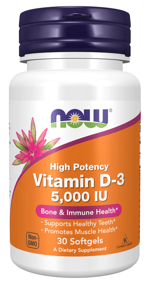 NOW Vitamin D3 -- 5000 IU - 30 Softgels