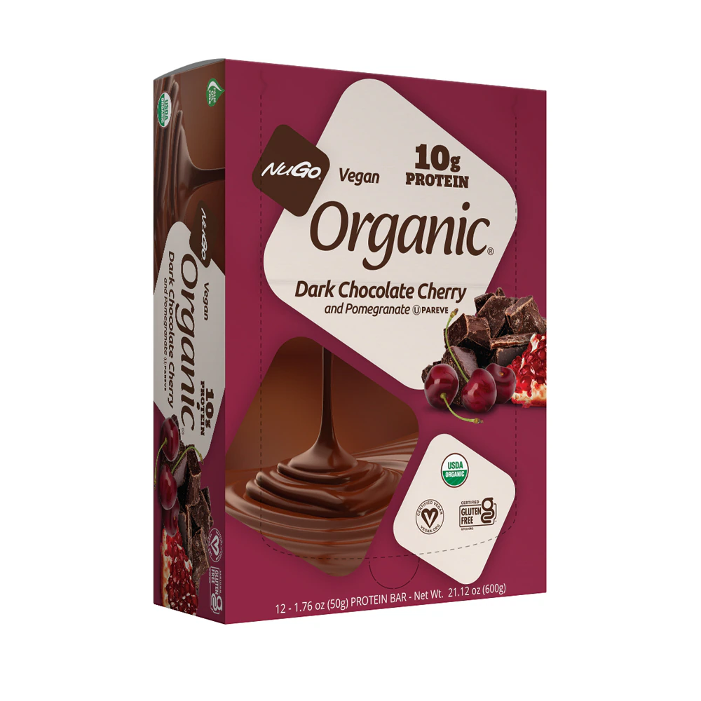 NuGo Nutrition NuGo Vegan Organic Bars Dark Chocolate Cherry And Pomegranate -- 12 Bars