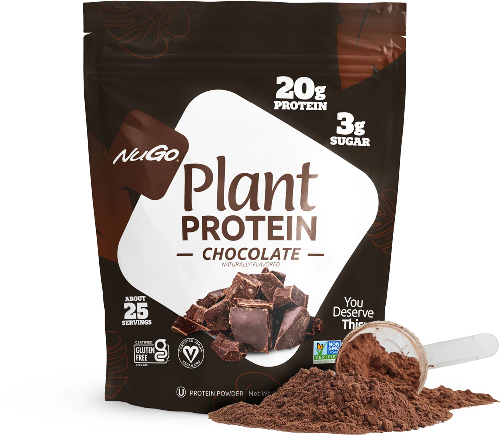 NuGo Nutrition Plant Protein Powder 25 Servings Chocolate -- 2 lbs