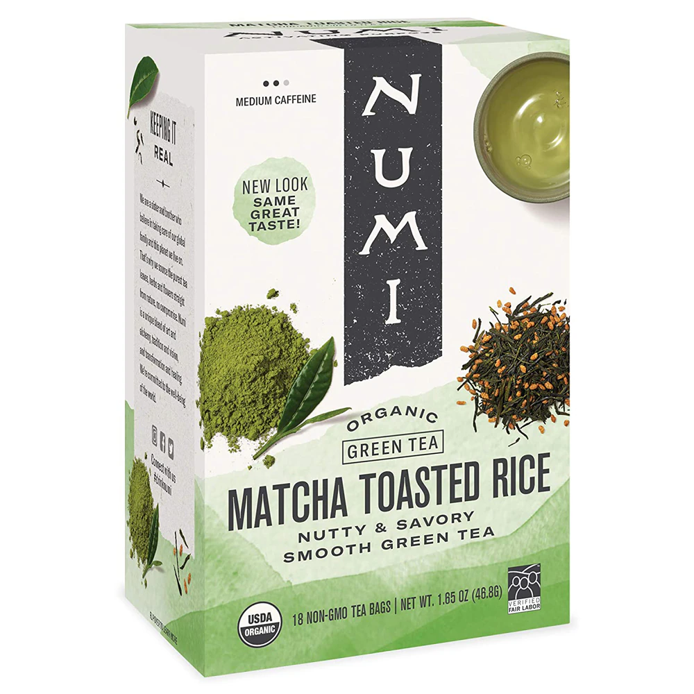 Numi Tea Matcha Toasted Rice - Medium Caffeine -- 18 Tea Bags