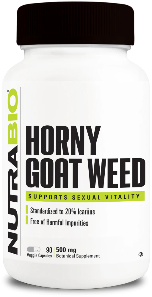 NutraBio Horny Goat Weed -- 500 mg - 90 Veggie Capsules