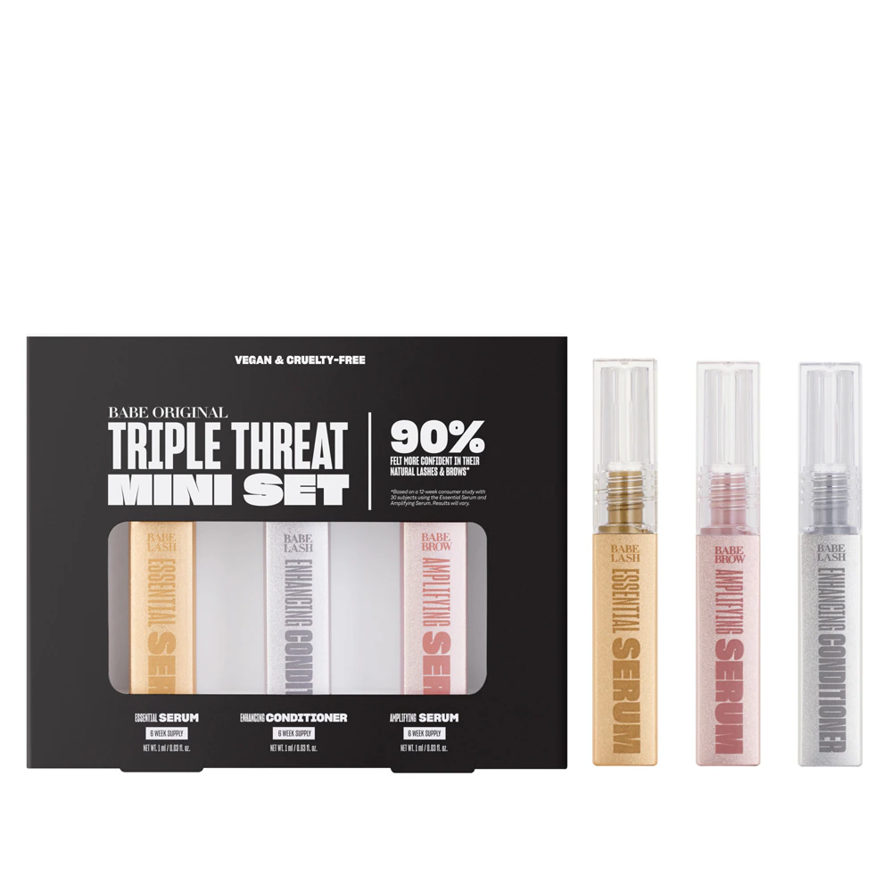 Babe Original Triple Threat Mini Brow and Lash Serum Set -- 1 Set