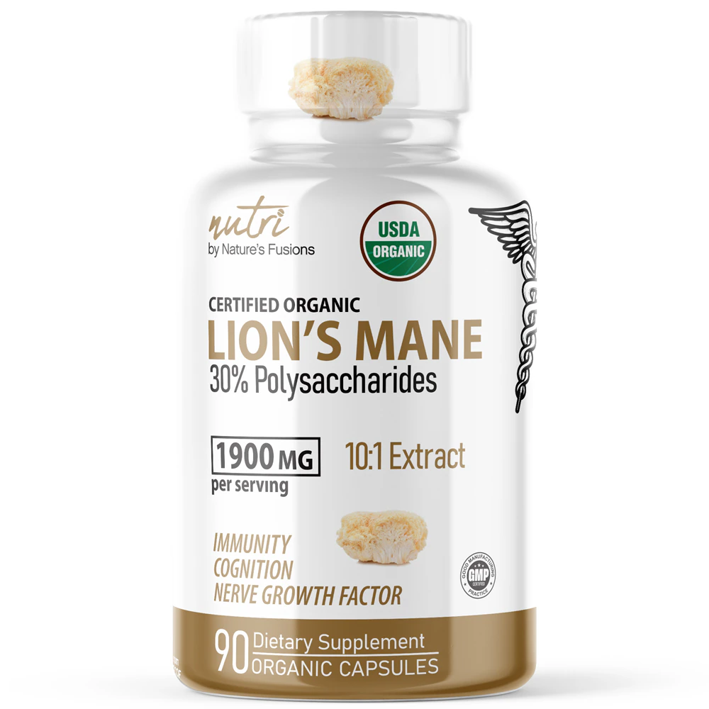 Nutri Organic Lion's Mane -- 2100 mg - 120 Organic Capsules