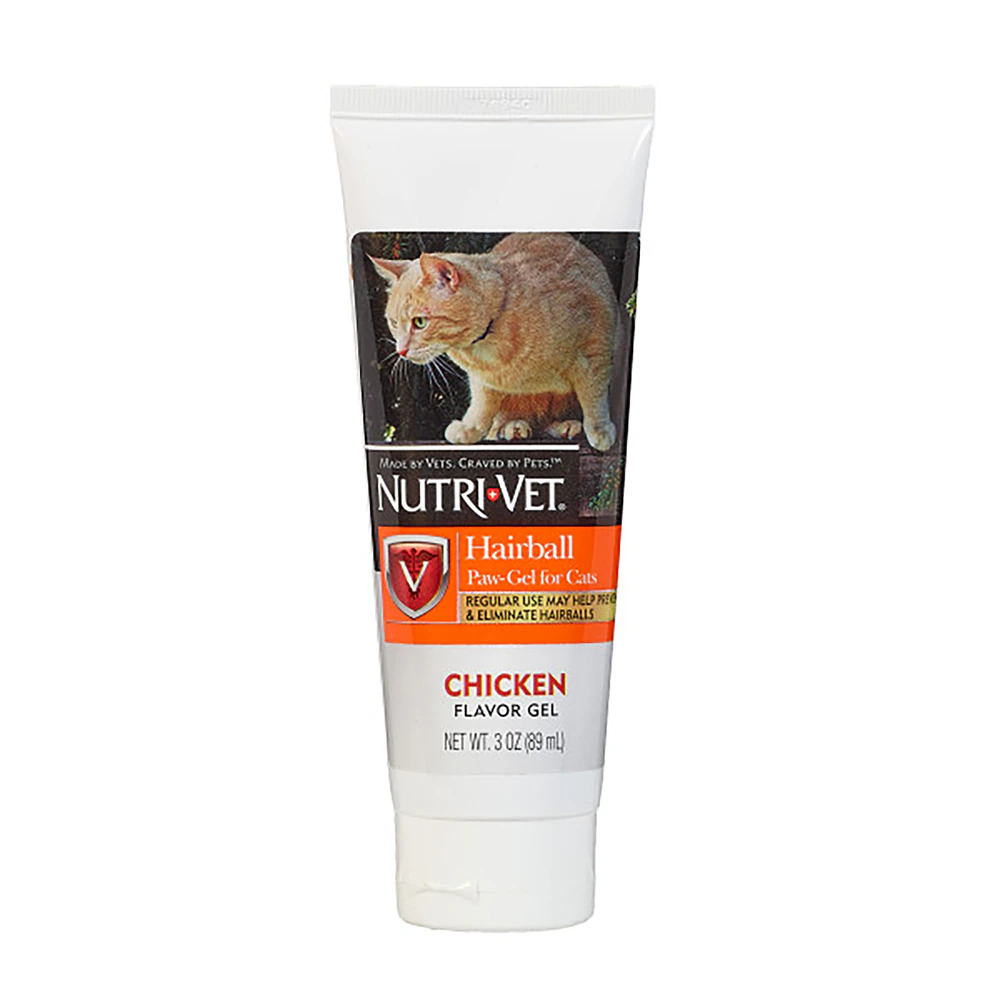 Nutri-Vet Cat Paw-Gel Hairball Lickable Chicken -- 3 oz