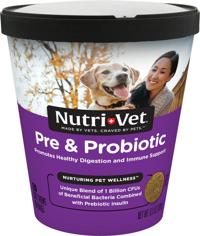 Nutri-Vet Dog Pre & Probiotic Healthy Digestion & Immune Support -- 120 Soft Chews