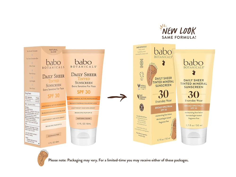 Babo Botanicals Daily Sheer Tinted Sunscreen Extra Sensitive For Face SPF 30 -- 1.7 fl oz