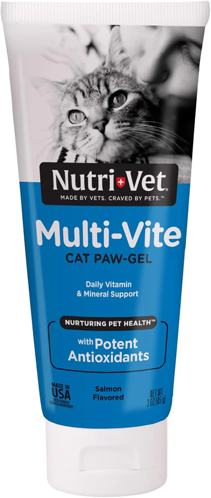 Nutri-Vet Multi-Vite Cat Paw-Gel Daily Vitamin & Mineral Support Salmon -- 3 oz