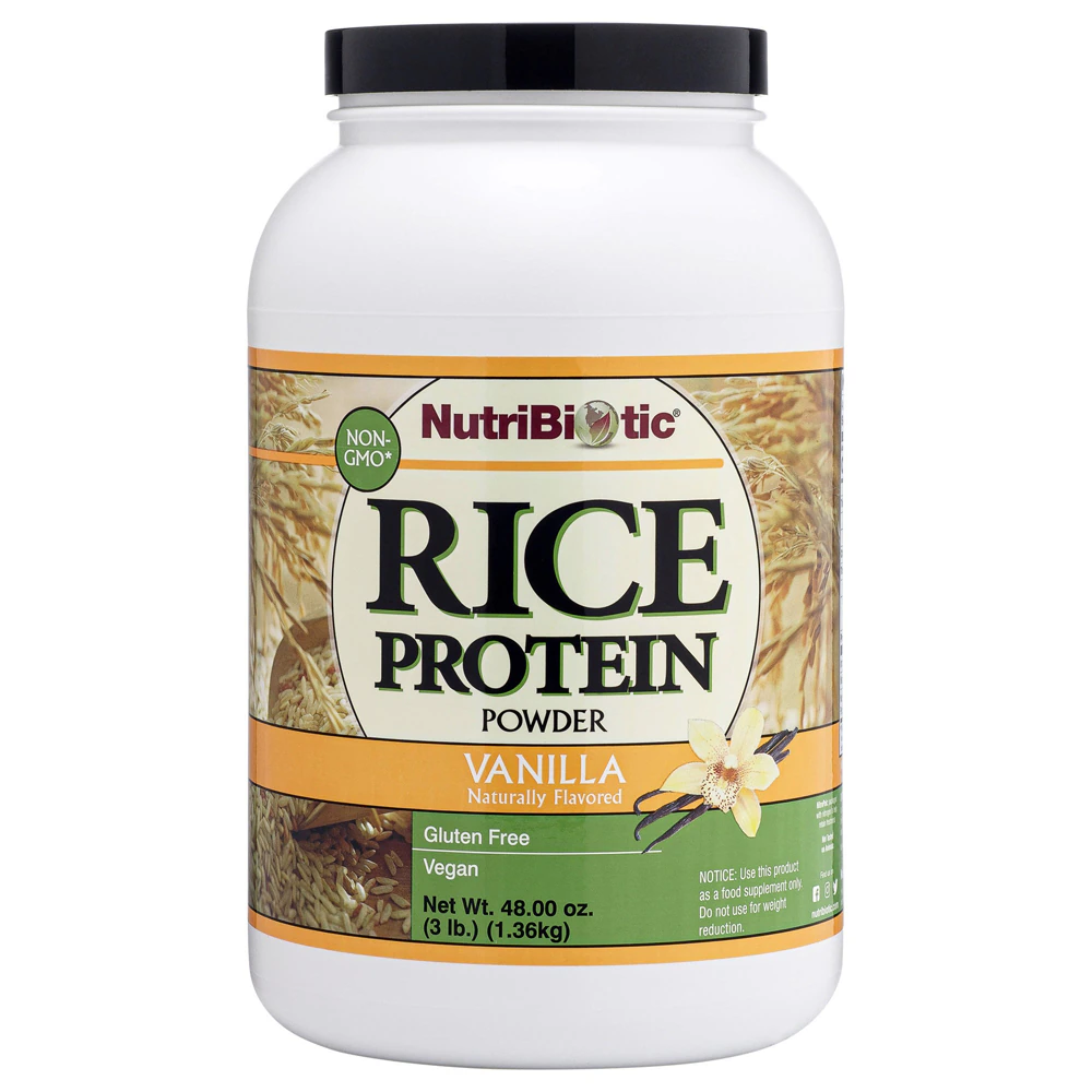 NutriBiotic Rice Protein Powder Raw Vegan Vanilla -- 3 lbs