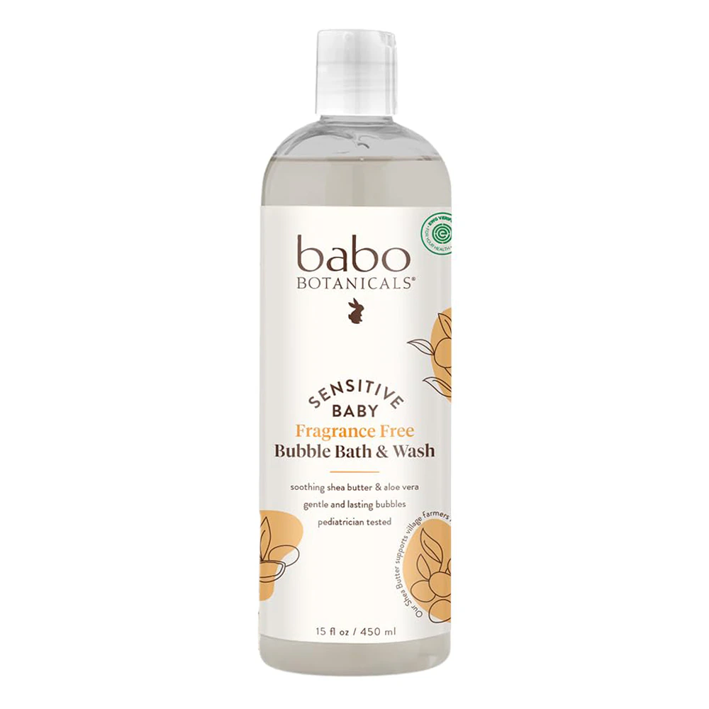 Babo Botanicals Sensitive Baby Bubble Bath & Wash Fragrance Free -- 15 fl oz