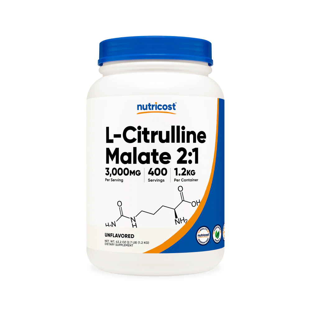 Nutricost L-Citrulline Malate Powder Unflavored -- 3000 mg - 42.3 oz