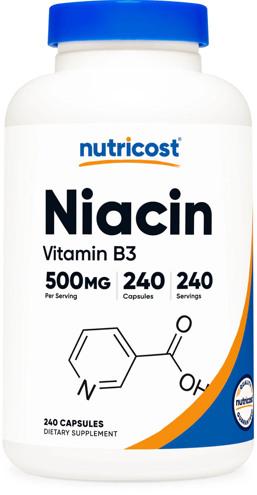 Nutricost Niacin Vitamin B3 -- 500 mg - 240 Capsules