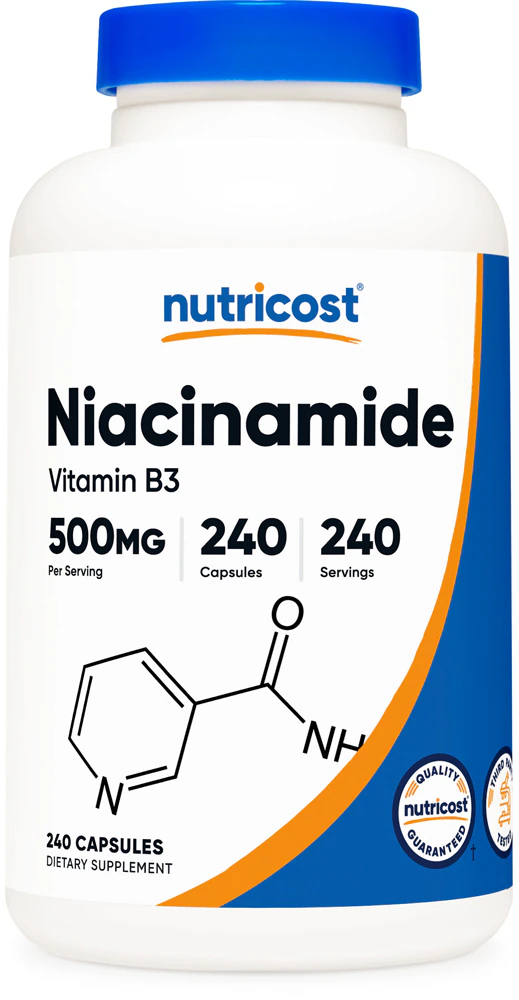 Nutricost Niacinamide - Vitamin B3 -- 500 mg - 240 Capsules
