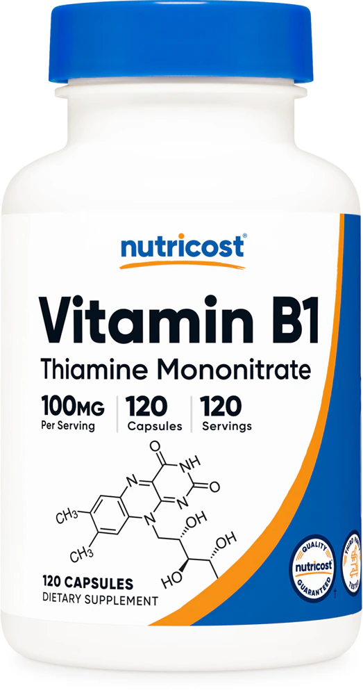 Nutricost Vitamin B1 Thiamin -- 100 mg - 120 Capsules