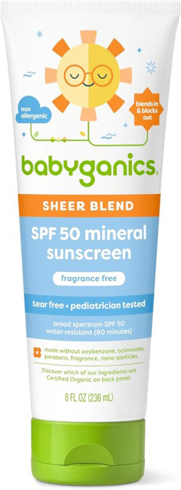Babyganics Baby Sunscreen Sheer Blend SPF 50 Mineral Lotion -- 8 fl oz