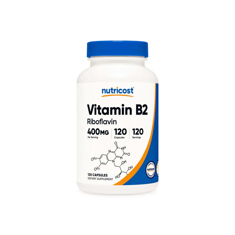 Nutricost Vitamin B2 Capsules -- 400 mg - 120 Capsules