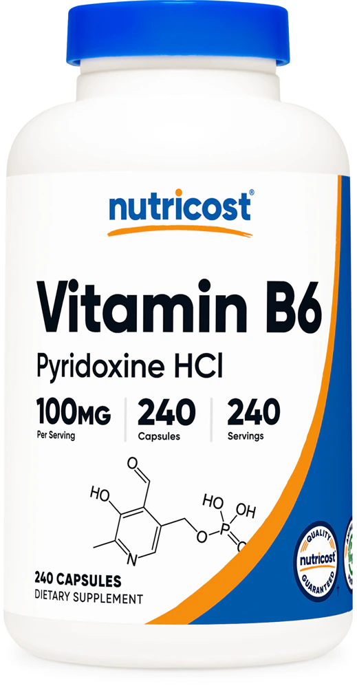 Nutricost Vitamin B6 - Pyridoxine HCl -- 100 mg - 240 Capsules