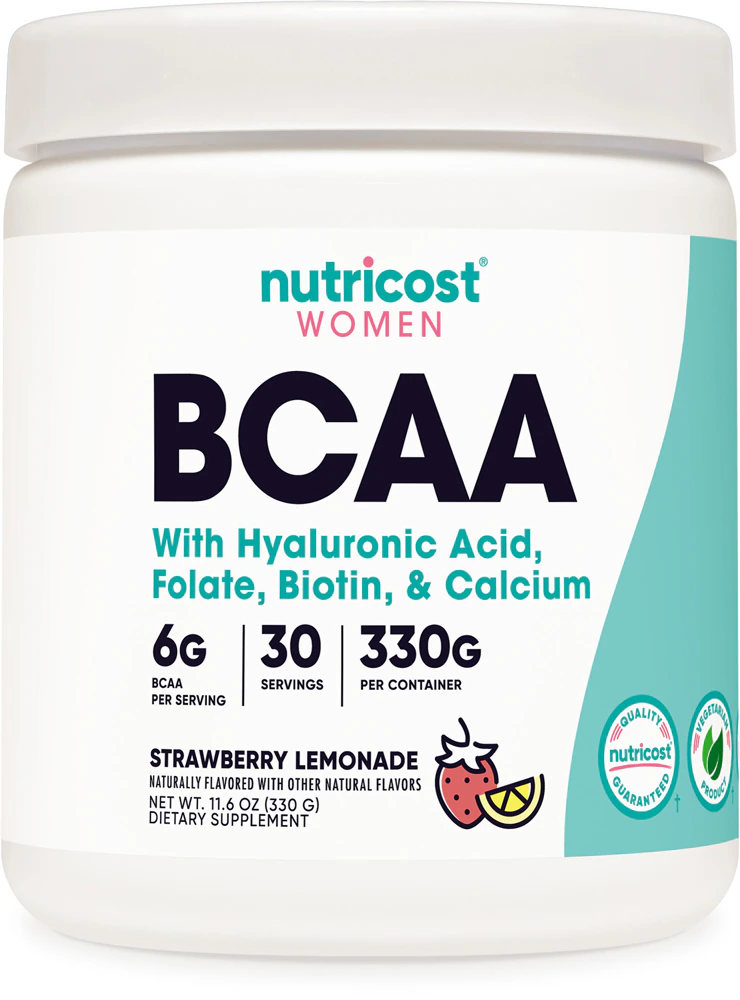 Nutricost Women BCAA with Vitamin D3 Folate Biotin & Calcium Strawberry Lemonade -- 30 Servings