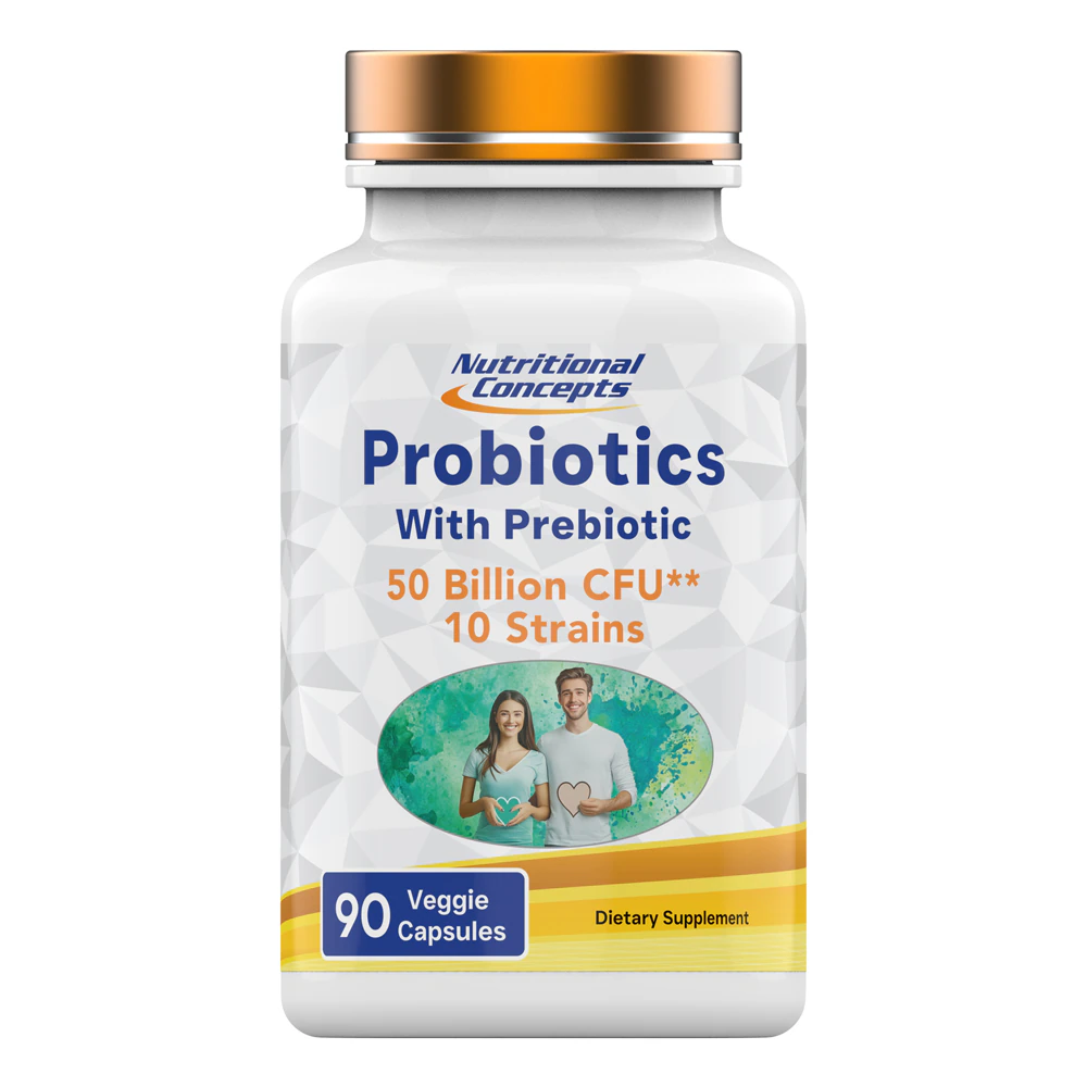 Nutritional Concepts Premiere Probiotics with Prebiotic -- 50 billion CFU - 90 Vegetarian Capsules