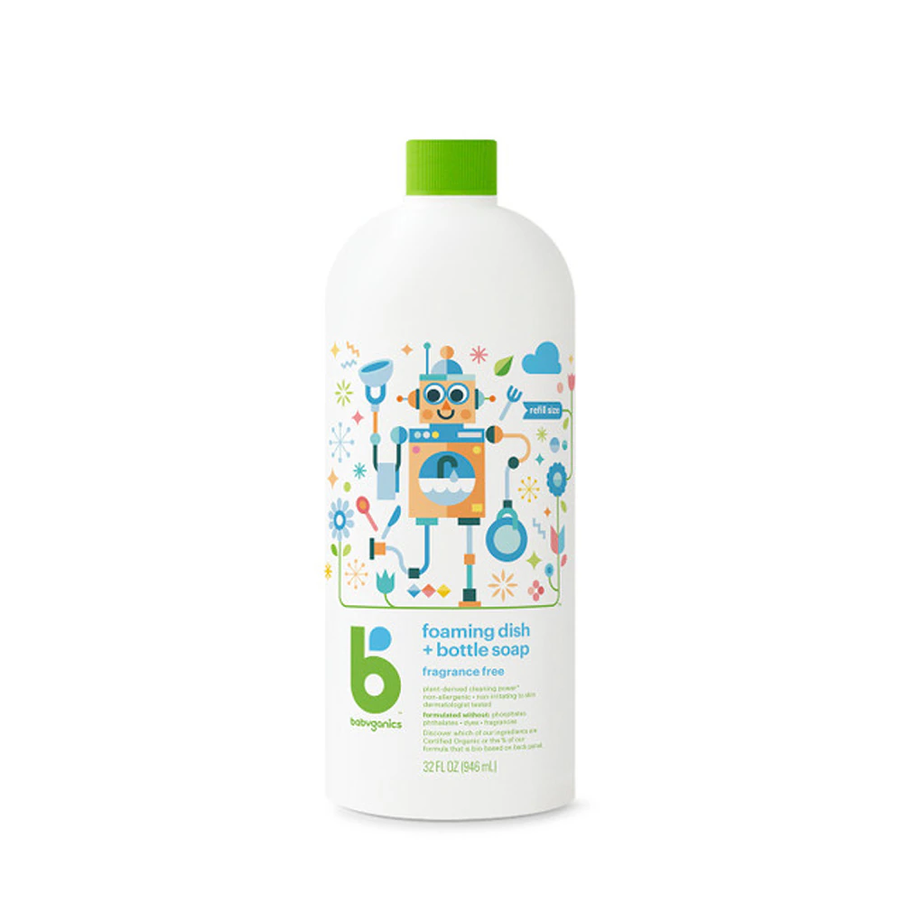 Babyganics Foaming Dish and Bottle Soap Refill Fragrance Free -- 32 fl oz