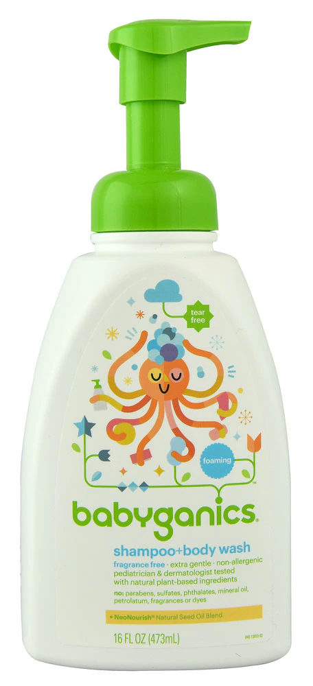 Babyganics Foaming Shampoo and Bodywash Fragrance Free -- 16 fl oz
