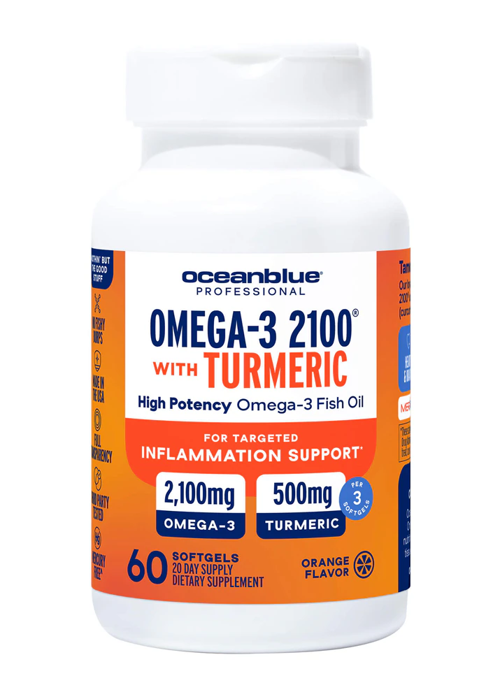 OceanBlue Professional Omega 3 - 2100 with Turmeric -- 60 Softgels