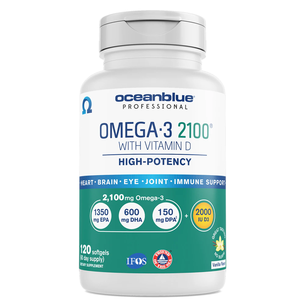 OceanBlue Professional Omega-3 2100 with Vitamin D Natural Vanilla -- 120 Softgels