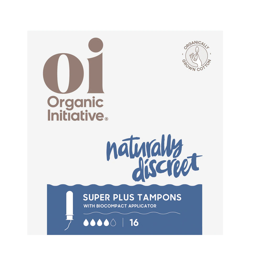 Oi Organic Initiative Organic Cotton Tampons with BioCompact Applicator Super Plus -- 16 Tampons